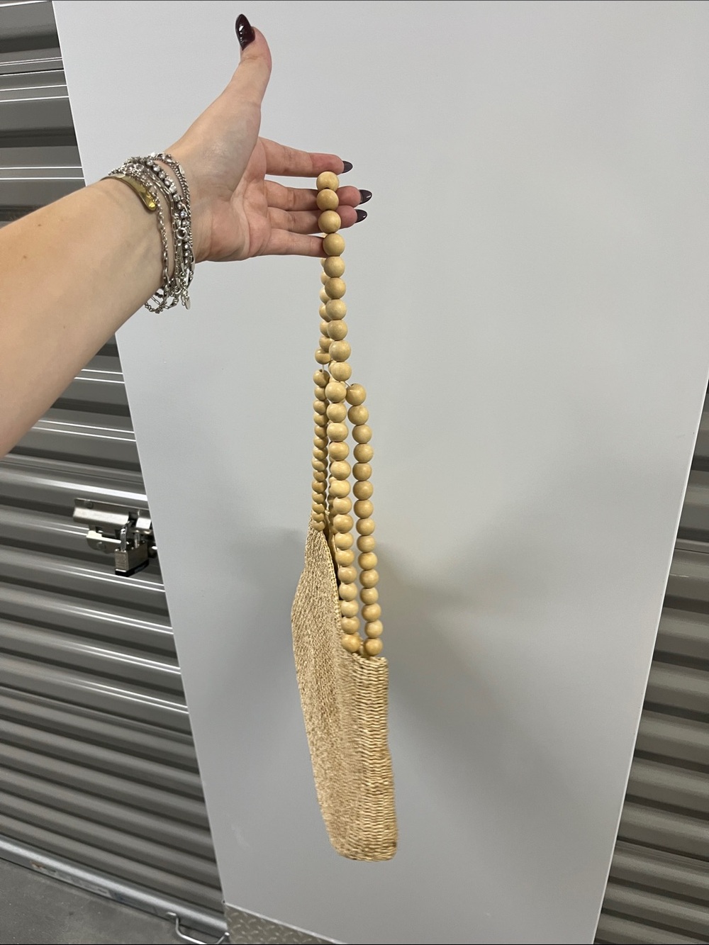 Aranaz woven bag beach holiday style Wood bead details - Picture 7 of 7